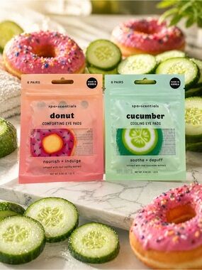12 pair (6) Donut & (6) Cucumber Eye pads- Korean skincare